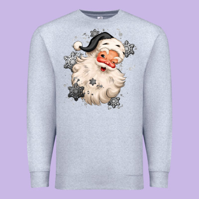 White Christmas Santa Claus Premium Sweatshirt Designed By Maliassmallbusiness