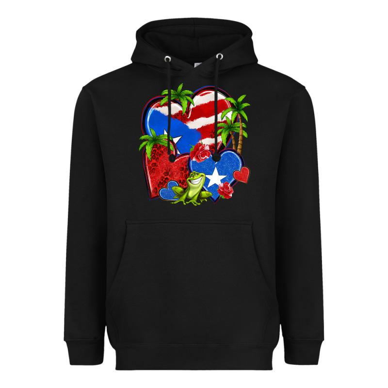 Puerto Rico Hearts Heavyweight Hoodie by NancyCooperArtShop | Teevron