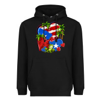 Black puerto rico hearts Heavyweight Hoodie - NancyCooperArtShop