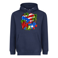 Navy puerto rico hearts Heavyweight Hoodie - NancyCooperArtShop