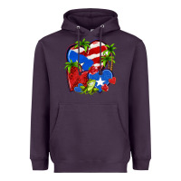 Plum puerto rico hearts Heavyweight Hoodie - NancyCooperArtShop