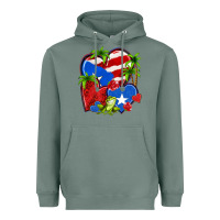 Sage puerto rico hearts Heavyweight Hoodie - NancyCooperArtShop