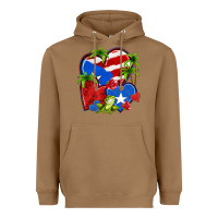Toasted Coconut puerto rico hearts Heavyweight Hoodie - NancyCooperArtShop