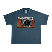 Midnight Navy vintage camera Urban Heavy Tee - FaDigitalArtStudio