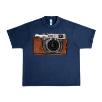 Navy vintage camera Urban Heavy Tee - FaDigitalArtStudio