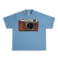 Pebble Blue vintage camera Urban Heavy Tee - FaDigitalArtStudio