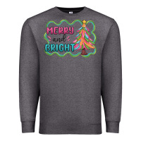Charcoal Heather merry and bright christmas tree Premium Sweatshirt - MaliasSmallBusiness