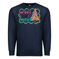 Navy merry and bright christmas tree Premium Sweatshirt - MaliasSmallBusiness