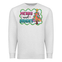 Oatmeal Heather merry and bright christmas tree Premium Sweatshirt - MaliasSmallBusiness