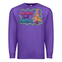 Purple merry and bright christmas tree Premium Sweatshirt - MaliasSmallBusiness