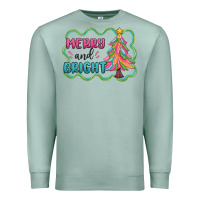Seafoam merry and bright christmas tree Premium Sweatshirt - MaliasSmallBusiness