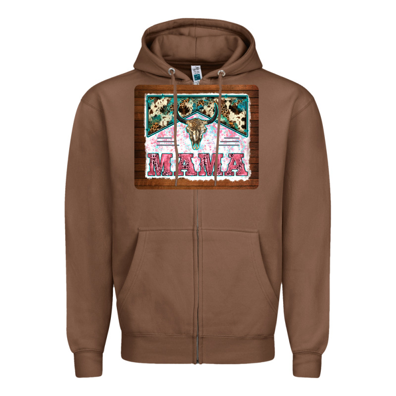 Western Bull Skull Mama Mousepad Zipper Hoodie by BarkalooDesign | Teevron