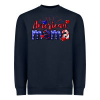 Navy American Mama 4th of july Heavyweight Sweatshirt - CowGirlArtShop