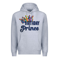 Heather Grey birthday prince Premium Hoodie - Artiststas
