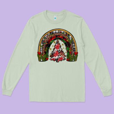 Trees Rainbow Long Sleeve Tee Designed By Jahusdesignshop