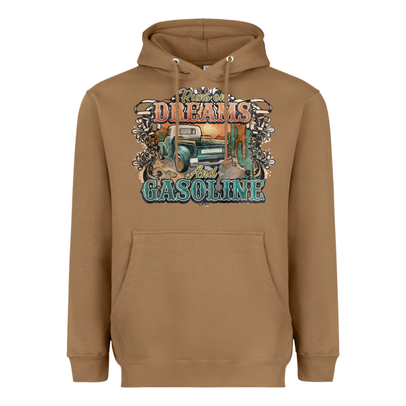Runs On Dreams And Gasoline Truck Western Heavyweight Hoodie by NancyCooperArtShop | Teevron