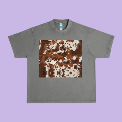 Brown Cowhide Urban Heavy Tee Designed By Barkaloodesign