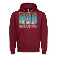 Burgundy easter gnomes Zipper Hoodie - Jasminsmagicworld