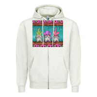 Oatmeal Heather easter gnomes Zipper Hoodie - Jasminsmagicworld