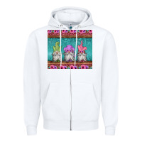 White easter gnomes Zipper Hoodie - Jasminsmagicworld