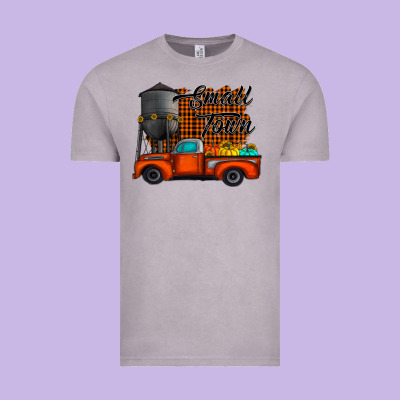 Small Town Fall Vintage Tee Designed By Cowhidedigitalart