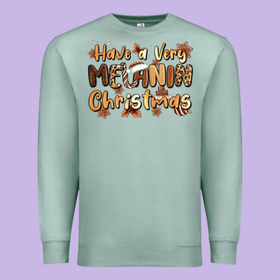 Have A Very Melanin Christmas Premium Sweatshirt Designed By Maliassmallbusiness
