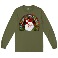 Army Green santa rainbow Long Sleeve Tee - JahusDesignShop