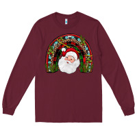 Burgundy santa rainbow Long Sleeve Tee - JahusDesignShop
