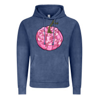 Vintage Denim pink pumpkin with breast cancer ribbons Vintage Hoodie - RanaPortraitStore