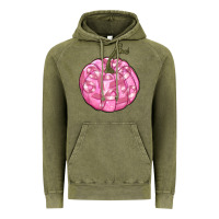 Vintage Olive pink pumpkin with breast cancer ribbons Vintage Hoodie - RanaPortraitStore