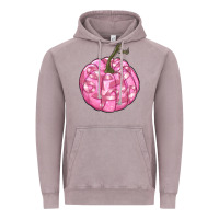 Vintage Zinc pink pumpkin with breast cancer ribbons Vintage Hoodie - RanaPortraitStore