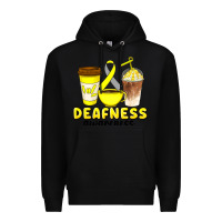 Black deafness awareness coffee cups Premium Hoodie - Artiststas