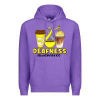 Purple deafness awareness coffee cups Premium Hoodie - Artiststas