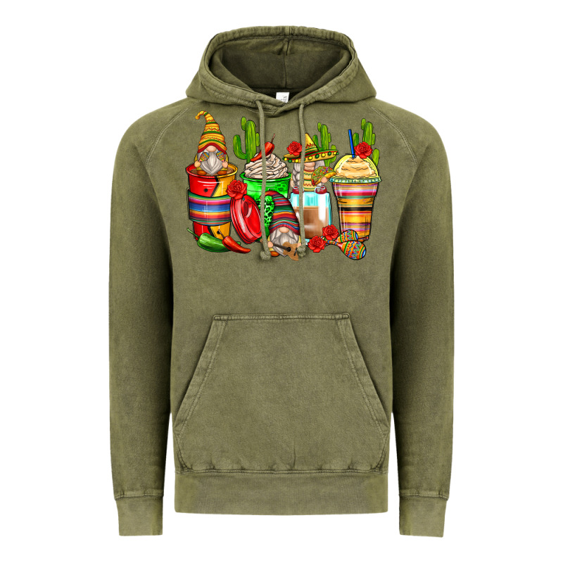 Mexican Gnomes Coffee Cups Vintage Hoodie by Zillion Design Studio | Teevron