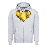 Softball Heart Zipper Hoodie | Teevron