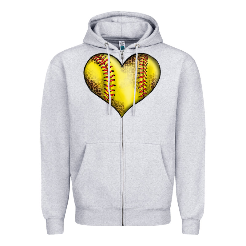 Softball Heart Zipper Hoodie by LillyAllenDesigns | Teevron