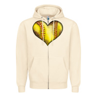 Sandshell softball heart Zipper Hoodie - LillyAllenDesigns