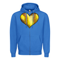 True Royal softball heart Zipper Hoodie - LillyAllenDesigns