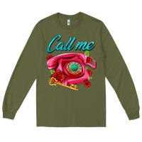 Army Green call me roses and pink telephone Long Sleeve Tee - AdoDesignShop