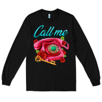 Black call me roses and pink telephone Long Sleeve Tee - AdoDesignShop