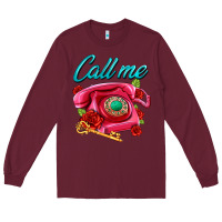 Burgundy call me roses and pink telephone Long Sleeve Tee - AdoDesignShop