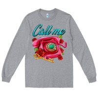 Heather Grey call me roses and pink telephone Long Sleeve Tee - AdoDesignShop
