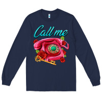 Navy call me roses and pink telephone Long Sleeve Tee - AdoDesignShop