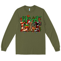 Army Green lets get lit with Christmas Long Sleeve Tee - AdoDesignShop