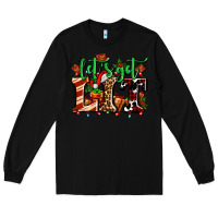 Black lets get lit with Christmas Long Sleeve Tee - AdoDesignShop