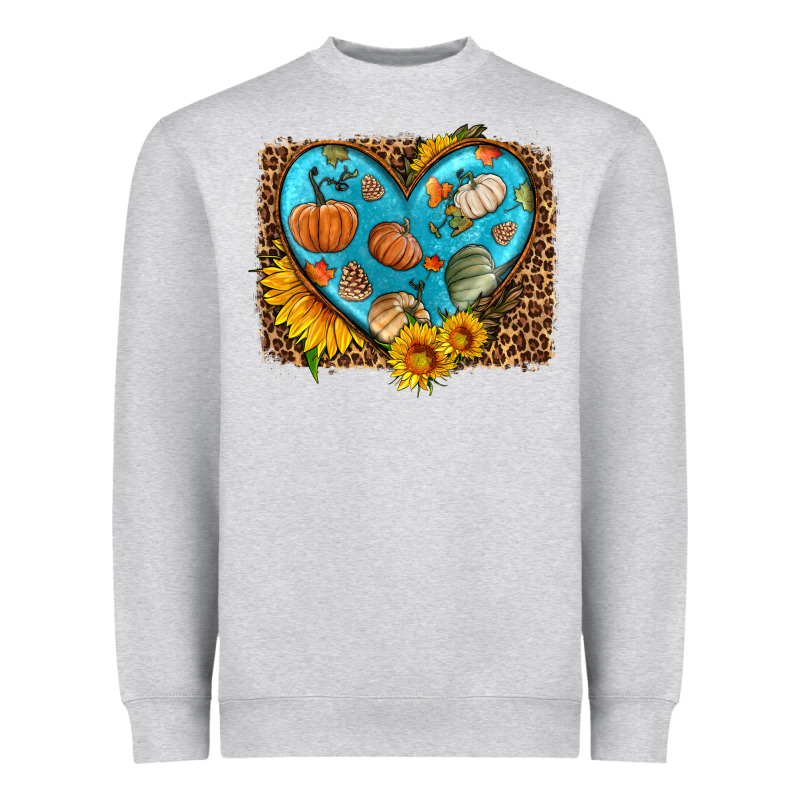 Fall Pattern Heart With Leopard Background Heavyweight Sweatshirt by HRA Design Shop | Teevron