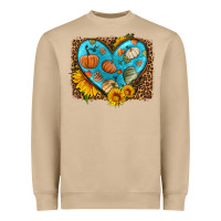 Mushroom fall pattern heart with leopard background Heavyweight Sweatshirt - HRA Design Shop