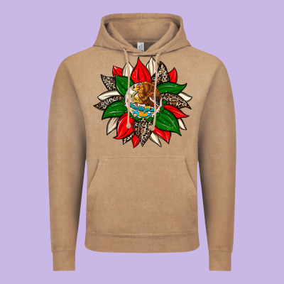 Mexican Flag Sunflower Vintage Hoodie Designed By Zillion Design Studio