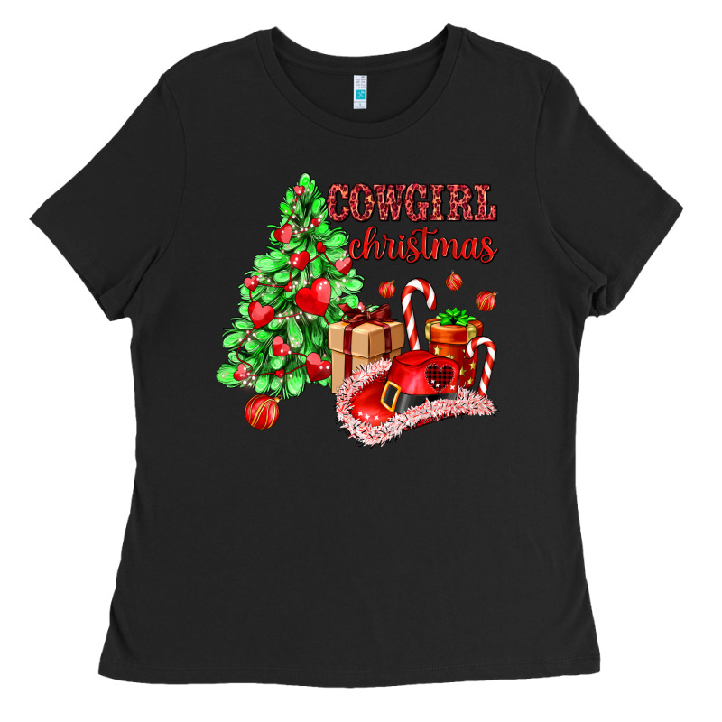 Cowgirl Christmas Ladies Tee by AdoDesignShop | Teevron