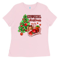 Bubblegum Pink Cowgirl Christmas Ladies Tee - AdoDesignShop
